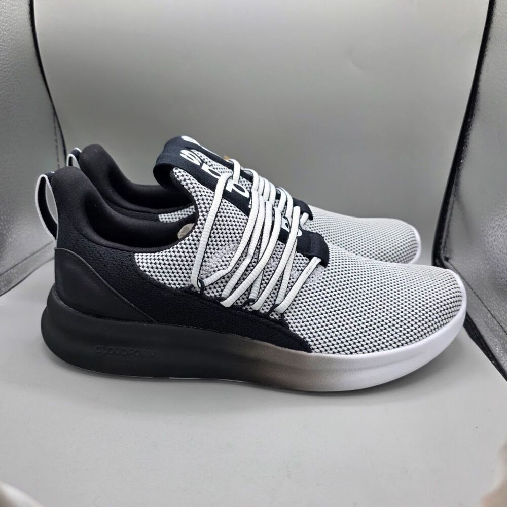 NIB adidas Men's Lite Racer Adapt 7.0 Cloudfoam IE6330 White Black Size: 9.5